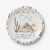  woestijnwild west Western 1e verjaardag Papieren Bordje (Voorkant)