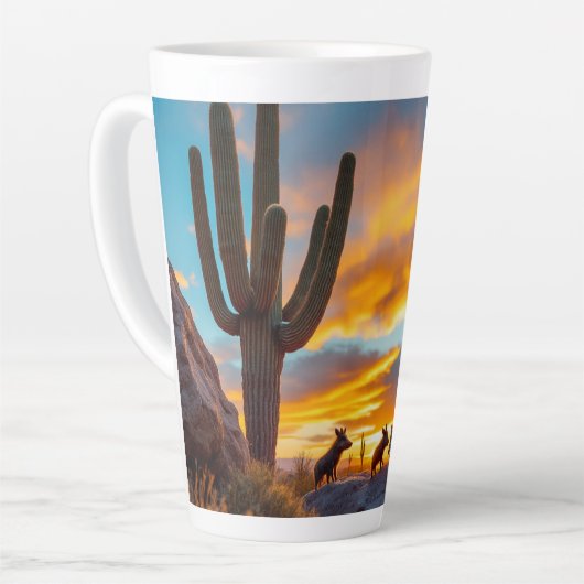 Woestijnwilde varkens Javalina Arizona Latte Mok (Linkerhoek)