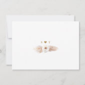 Woestijnwitte rozen Pampas Grass Gold Wedding Save The Date (Achterkant)