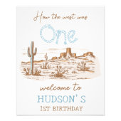 woestijnwoestijn wildwest 1e verjaardag welkomstb foto afdruk (Voorkant)