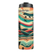 Woestijnwolven in een tribaal landschap thermosbeker (Voorkant)