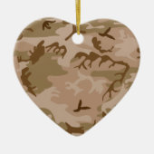 Woestijnzand camouflage hart ornament (Voorkant)