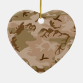 Woestijnzand camouflage hart ornament (Achterkant)