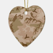 Woestijnzand camouflage hart ornament (Links)