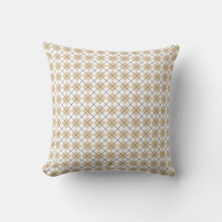 Woestijnzand en wit geruite Argyle Patroon Kussen
