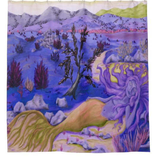 Woestijnzeemeermin douchegordijn (Voorkant)