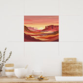 Woestijnzonsondergang Abstracte achtergrond - Warm Poster (Keuken)