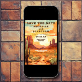 Woestijnzonsondergang, Cactus Zuidwestelijke Foto Save The Date