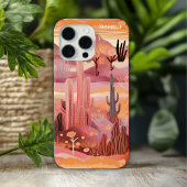 Woestijnzonsondergang Moderne Cactus gepersonalise Case-Mate iPhone Case