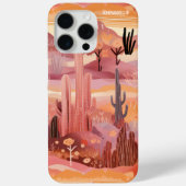 Woestijnzonsondergang Moderne Cactus gepersonalise Case-Mate iPhone Case (Achterkant)