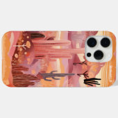 Woestijnzonsondergang Moderne Cactus gepersonalise Case-Mate iPhone Case (Achterkant (horizontaal))