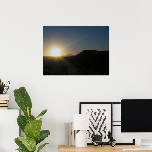 woestijnzonsondergang. poster (Thuiskantoor)