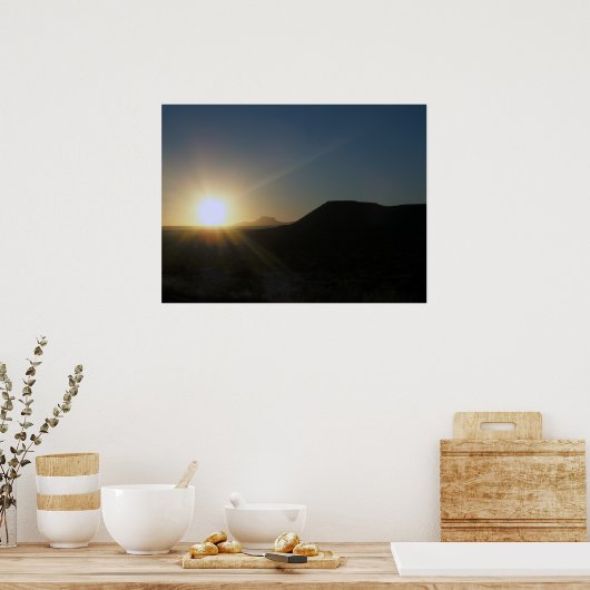 woestijnzonsondergang. poster (Keuken)