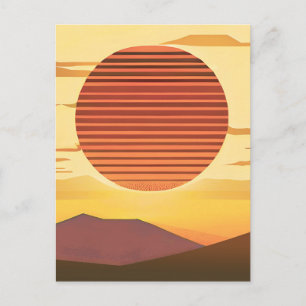 Woestijnzonsondergang Roest Oranje en Bruin Briefkaart
