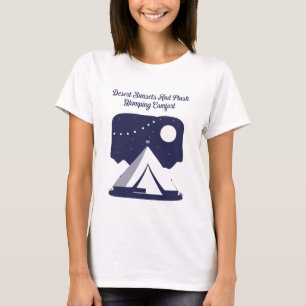 Woestijnzonsondergangen Pluche Glamping Comfort De T-shirt