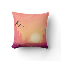 Woestijnzonsondergangscène met vogels - Natuur Lan