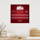 Woewdijskast Winter Deer Sparkle Red Poster (Keuken)