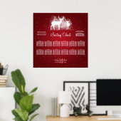Woewdijskast Winter Deer Sparkle Red Poster (Thuiskantoor)
