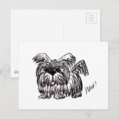 Wof A Dust Mop Dog Briefkaart (Voorkant / Achterkant)