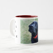 Wof Bark! Tweekleurige Koffiemok (Voorkant links)