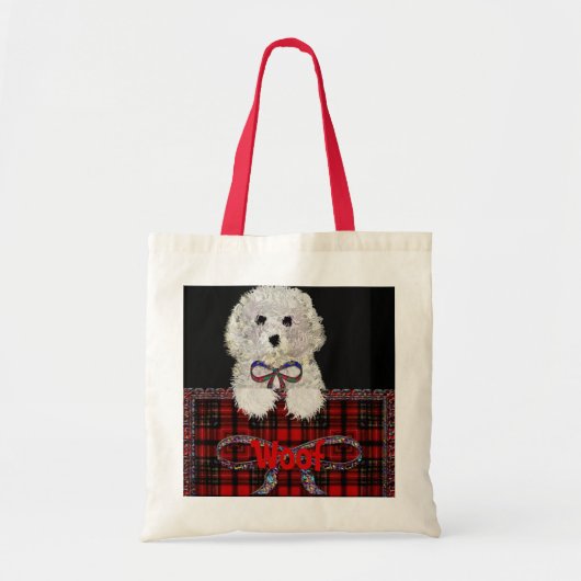 "Wof"-Canvas tas van puppy dog* (Voorkant)