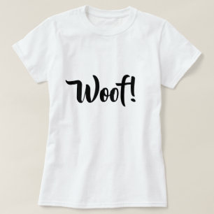 Wof. Cute Text Black & White Women's T-Shirt