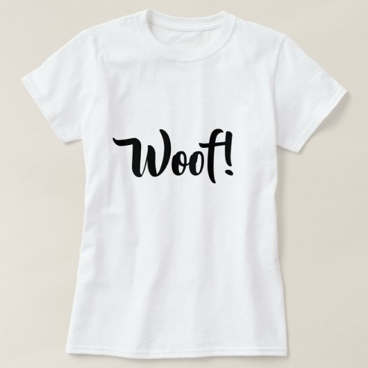 Wof. Cute Text Black & White Women's T-Shirt (Design voorkant)