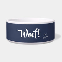 Wof Cute Text Navy Blue & White Personal Pet
