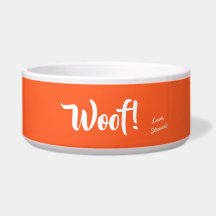 Wof Cute Text Oranje & White Personalized Pet