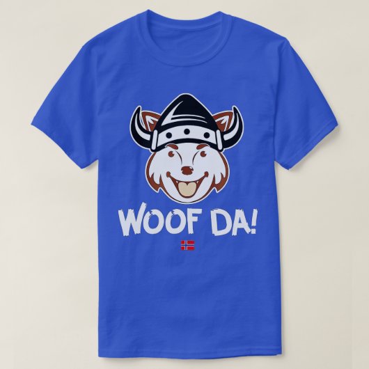 Wof Da Funny Norwegian Viking Dog Uff Da T-shirt (Design voorkant)