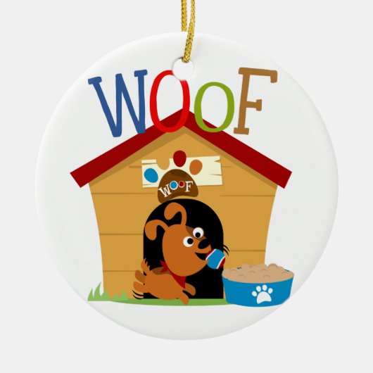 Wof Dog Keramisch Ornament (Voorkant)