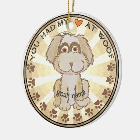 Wof Dog Keramisch Ornament (Links)