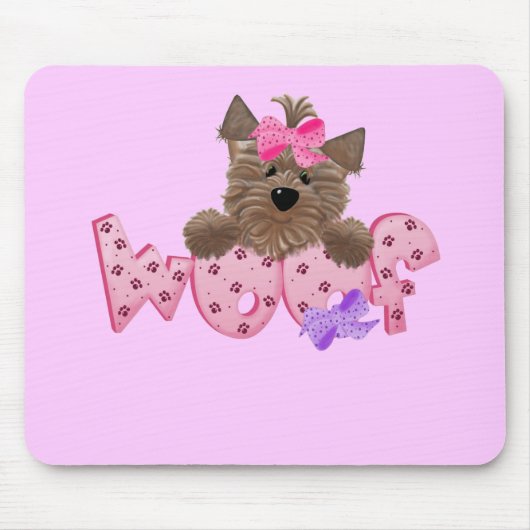 Wof Dog Pink Tshirts en Gifts Muismat (Voorkant)