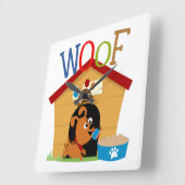 Wof Dog Vierkante Klok (Hoek)