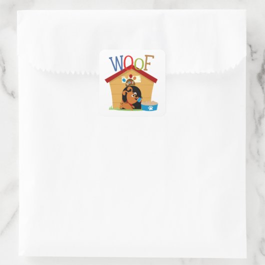 Wof Dog Vierkante Sticker (Tas)