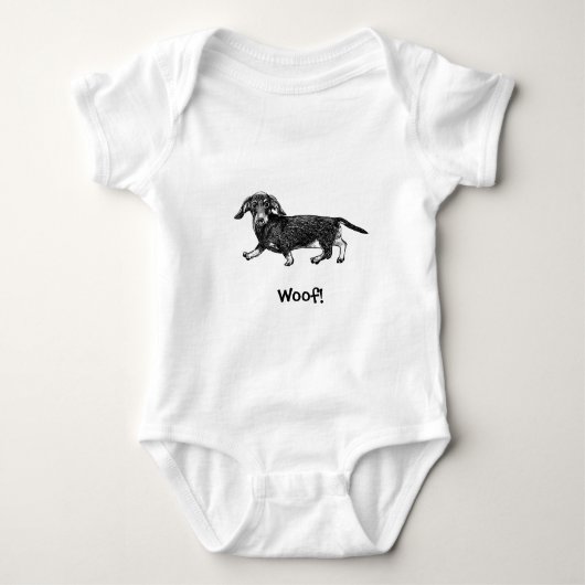 Wof. Doggy Baby Bodysuit - Dachshund (Voorkant)