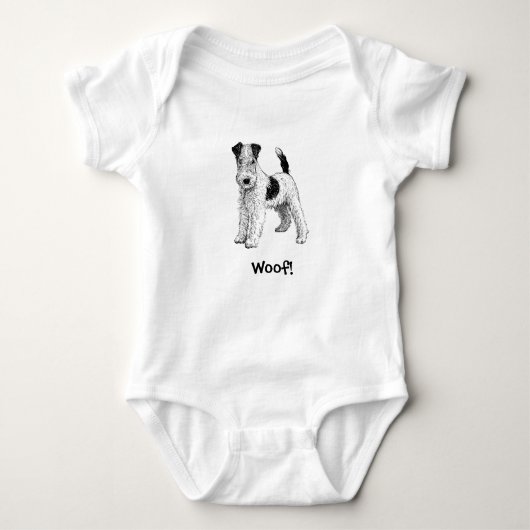 Wof. Doggy Baby Bodysuit - Fox Terrier (Voorkant)