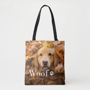 Wof Foto's van uw hond en een pooafdrukken Tote Bag