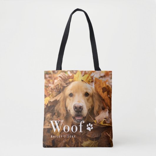 Wof | Foto's van uw hond en een pooafdrukken Tote Bag (Voorkant)