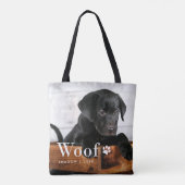 Wof | Foto's van uw hond en een pooafdrukken Tote Bag (Achterkant)