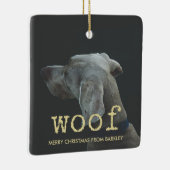 Wof in goudschrijftekst voor honden Foto Keramisch Ornament (Rechts)