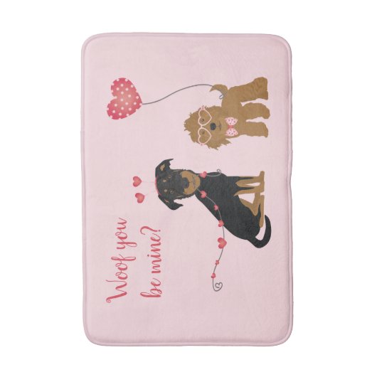 Wof jij bent mijn Valentijn Honden Badmat (Voorkant Verticaal)