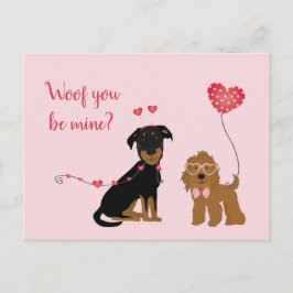 Wof jij bent mijn Valentijn Honden Briefkaart