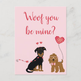 Wof jij bent mijn Valentijn Honden Briefkaart