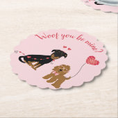 Wof jij bent mijn Valentijn Honden Kartonnen Onderzetters (Gekanteld)