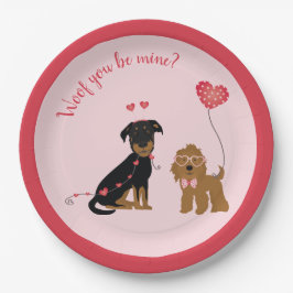 Wof jij bent mijn Valentijn Honden Papieren Bordje
