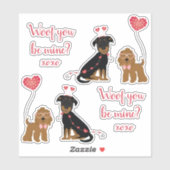 Wof jij bent mijn Valentijn Honden Sticker (Vel)