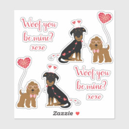 Wof jij bent mijn Valentijn Honden Sticker