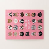 Wof jij een mijne hond-gezichtspatroon bent legpuzzel (Horizontaal)