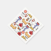 Wof & Meow White Paper Napkins Servet (Hoek)